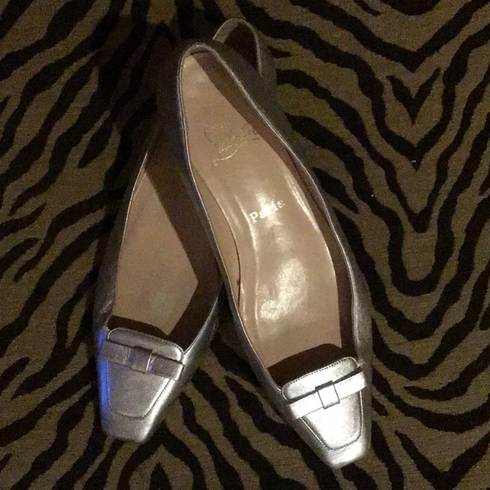 Christian Louboutin Silver Flats